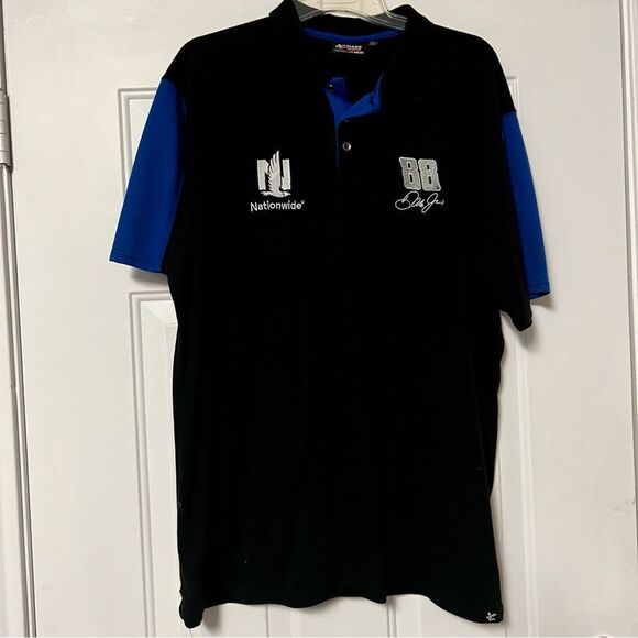Dale Earnhardt Jr #88 NASCAR S/S Polo Shirt Black Blue Chase Nationwide XXL - Picture 1 of 7